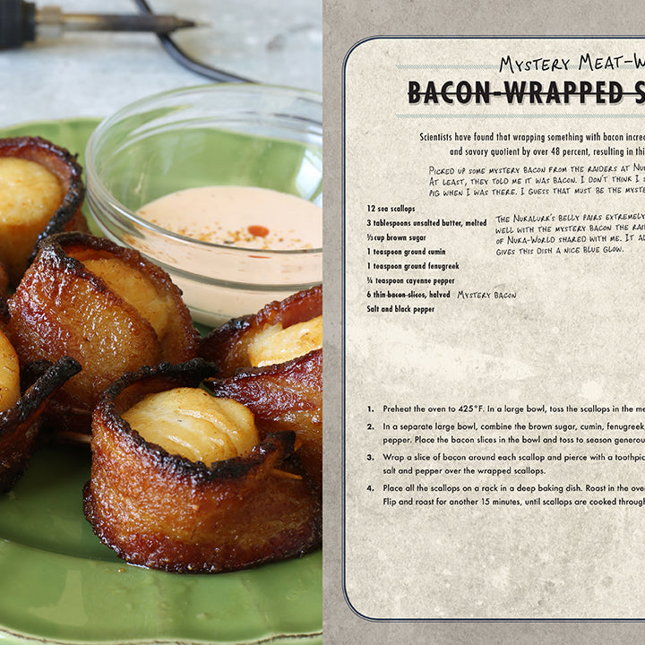 Hardbound Fallout: The Vault Dweller's Official Cookbook by Insight Editions featuring themed recipe pages and Vault-Tec branding.