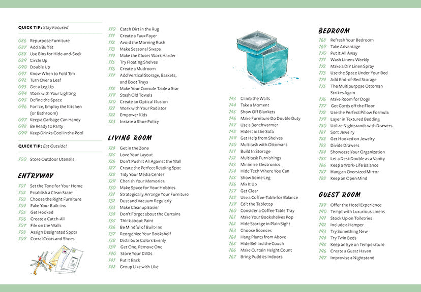 Hardcover book titled "365 Quick & Easy Tips: Home Organization" by Insight Editions, featuring a clean, organized home on the cover.