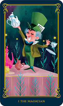 Hardcover Alice in Wonderland Tarot Deck and Guidebook by Insight Editions featuring whimsical illustrations and tarot card designs.