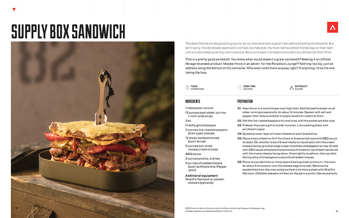 Hardcover of Apex Legends: The Official Cookbook by Insight Editions, featuring game-inspired recipes and colorful cover art.