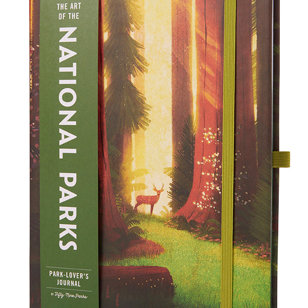 Hardcover Art of the National Parks Park-Lover's Journal by Insight Editions featuring scenic park illustrations and space for notes.