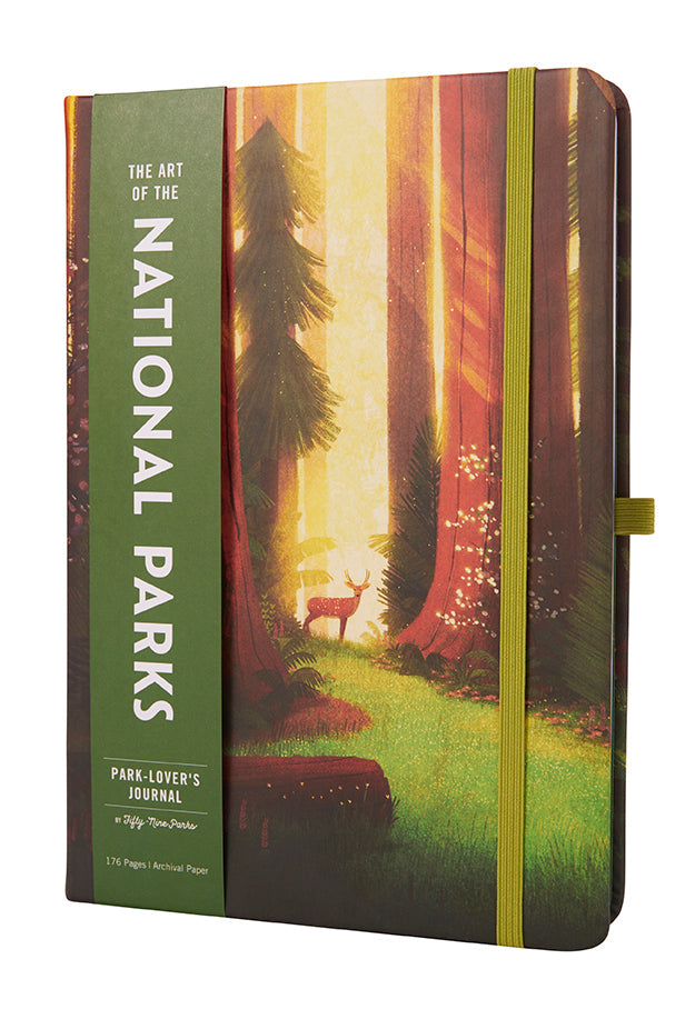 Hardcover Art of the National Parks Park-Lover's Journal by Insight Editions featuring scenic park illustrations and space for notes.