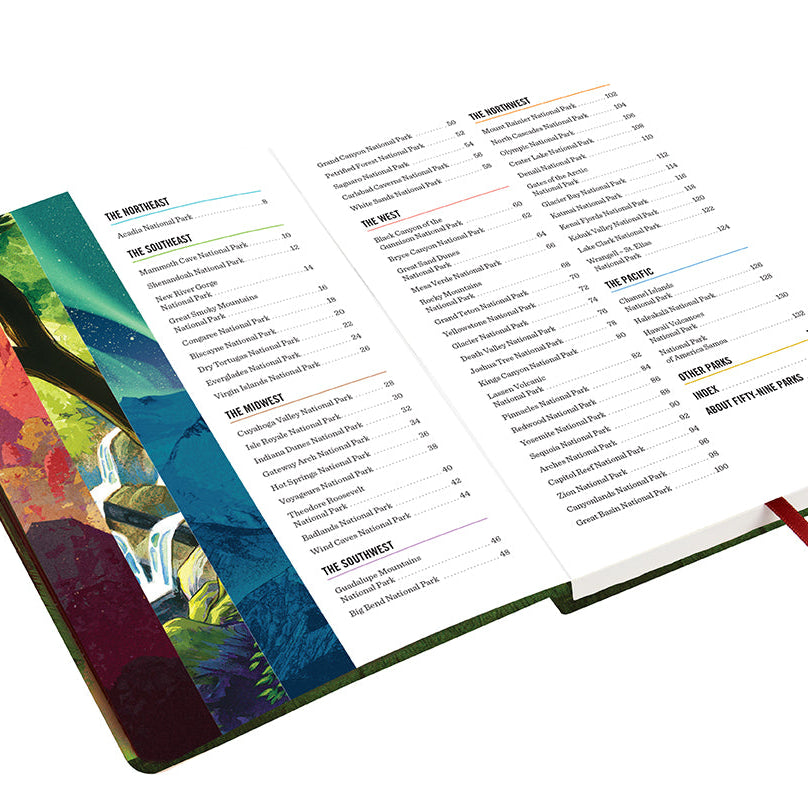 Hardcover Art of the National Parks Park-Lover's Journal by Insight Editions with scenic park illustrations on the cover