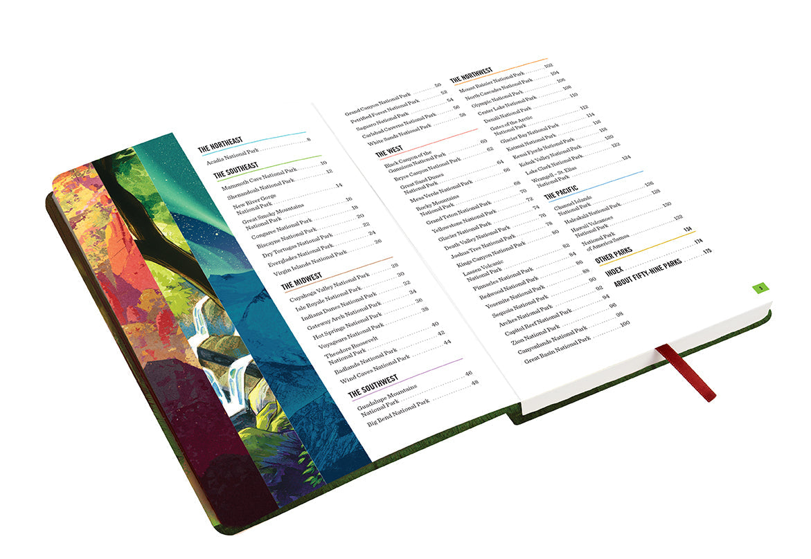 Hardcover Art of the National Parks Park-Lover's Journal by Insight Editions with scenic park illustrations on the cover