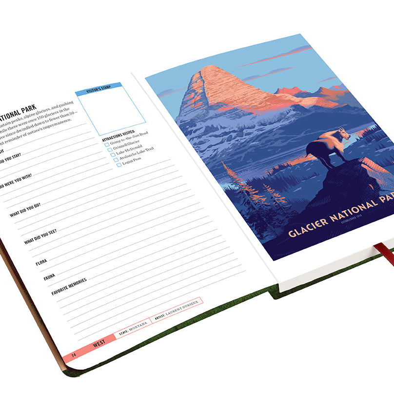 Hardcover Art of the National Parks Park-Lover's Journal by Insight Editions featuring scenic national park artwork.
