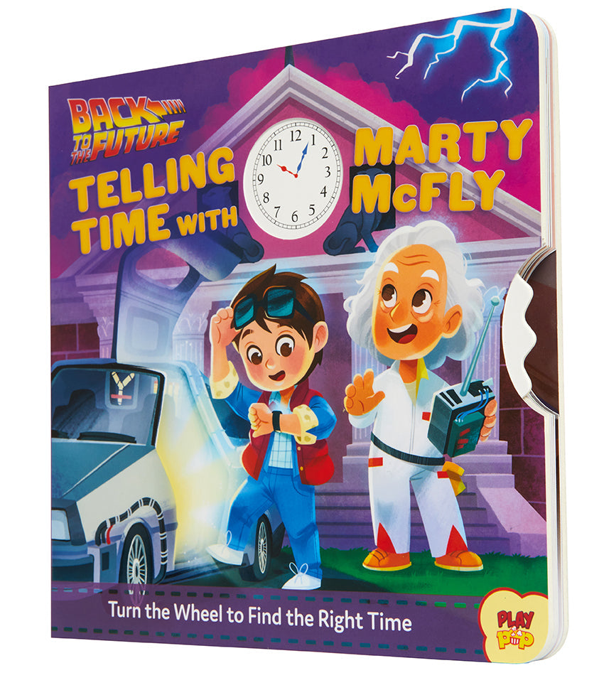 Hardcover book titled "Back to the Future: Telling Time with Marty McFly" by Insight Editions, featuring Marty McFly on the cover.