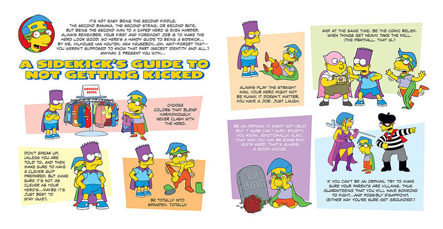 Hardcover copy of Bartman: The Hero's Handbook by Insight Editions, featuring colorful comic-style artwork on the cover.