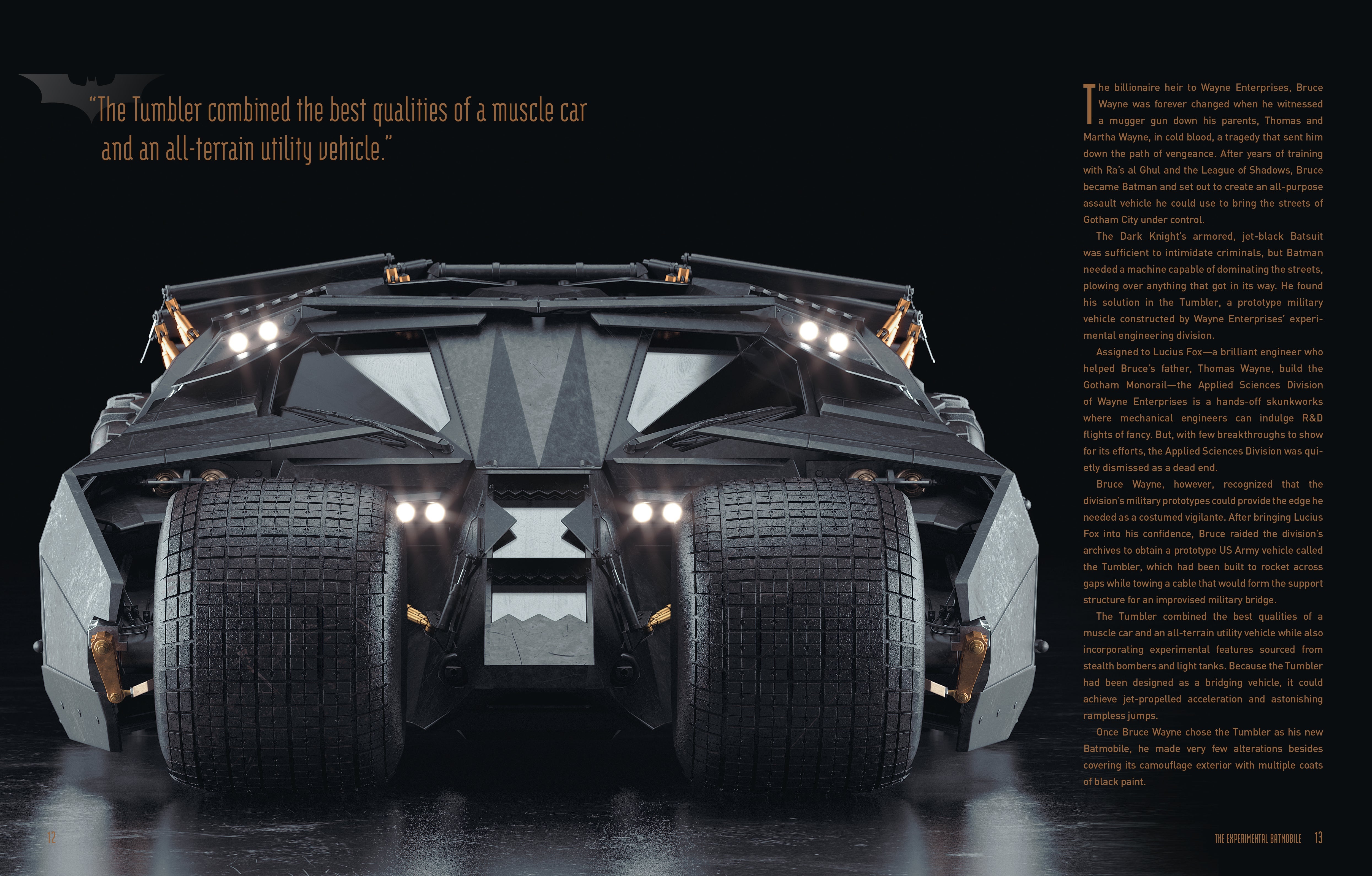 Hardcover Batmobile Manual by Insight Editions featuring detailed illustrations of the iconic Batmobile from the Batman series.