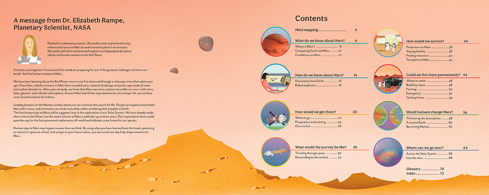 Hardcover book titled "Can We Live on Mars?" by Insight Editions, featuring a space-themed cover image.