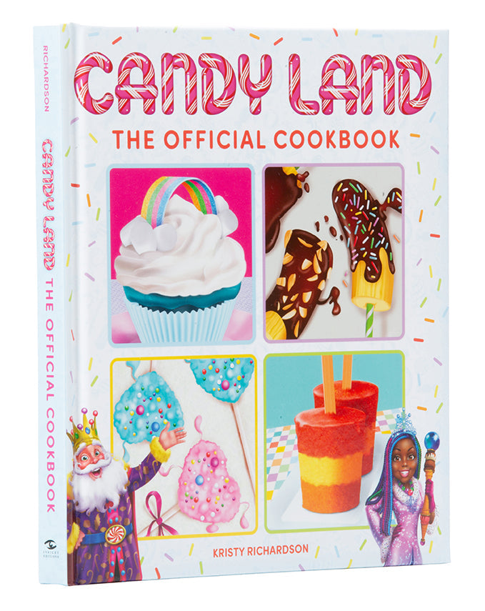Hardcover of Candy Land: The Official Cookbook by Insight Editions featuring colorful, whimsical candy-themed illustrations.