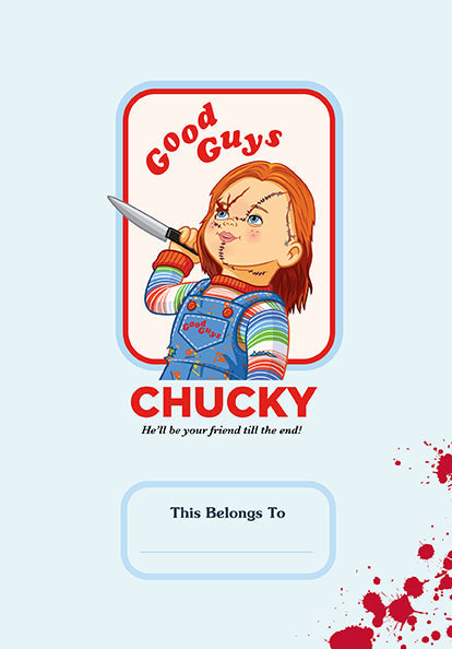 Hardcover Chucky Good Guys Journal by Insight Editions with spooky doll-themed cover design.