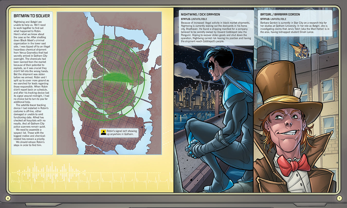 Hardcover book titled "DC Comics: Batman: Crack the Case" by Insight Editions featuring Batman character artwork.