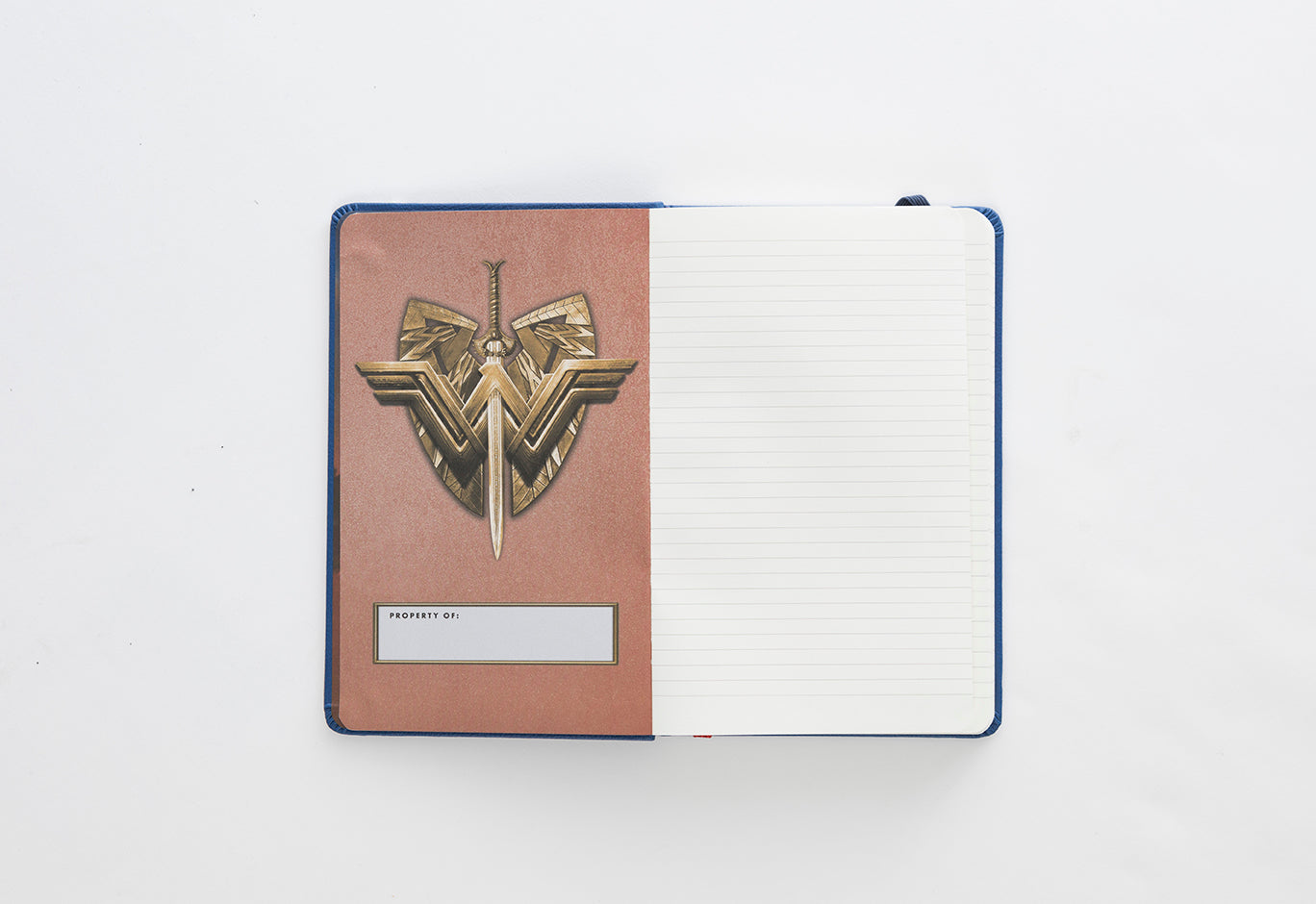 Hardcover Wonder Woman journal by Insight Editions with ruled pages, featuring DC Comics Wonder Woman cover art.