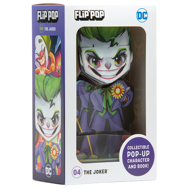 Hardcover DC Flip Pop: The Joker by Insight Editions featuring colorful Joker illustrations and comic-style artwork.