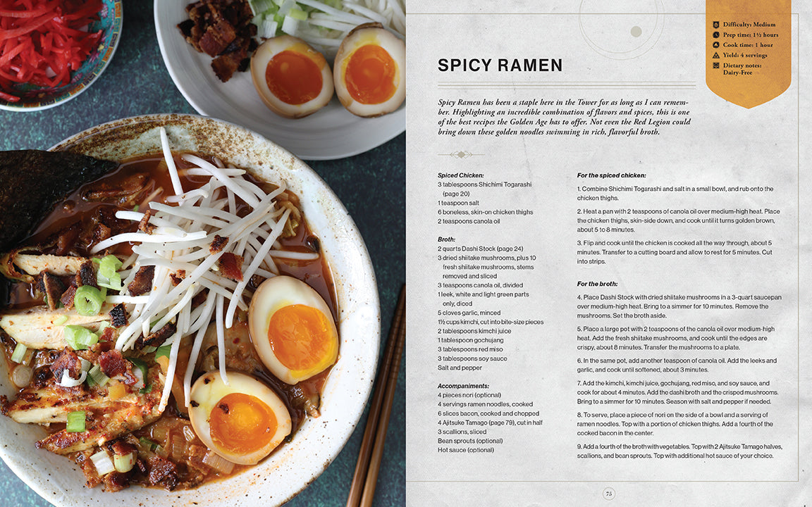 Hardcover of Destiny: The Official Cookbook by Insight Editions featuring game-inspired recipes and artwork on the cover.