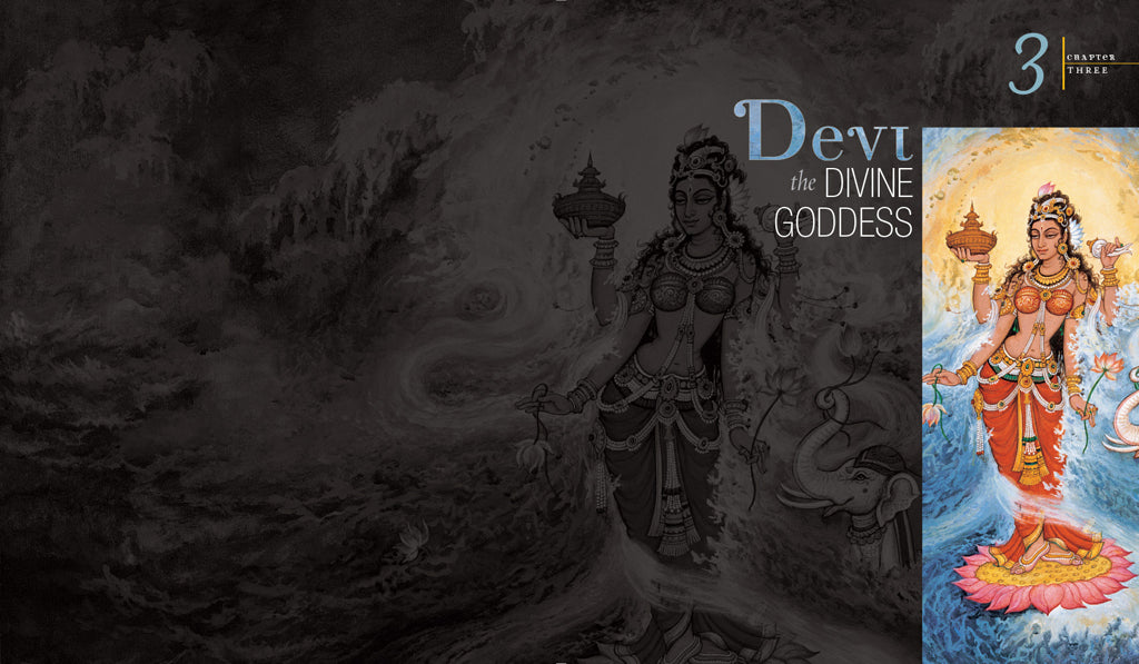 Hardcover book titled "Devi" by Insight Editions with detailed cover art and vibrant colors.