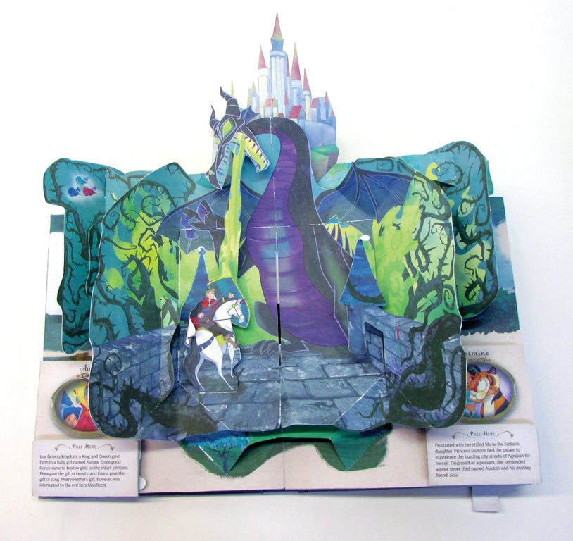 Hardcover of Disney Princess: A Magical Pop-Up World by Insight Editions, featuring vibrant, detailed pop-up princess scenes inside.