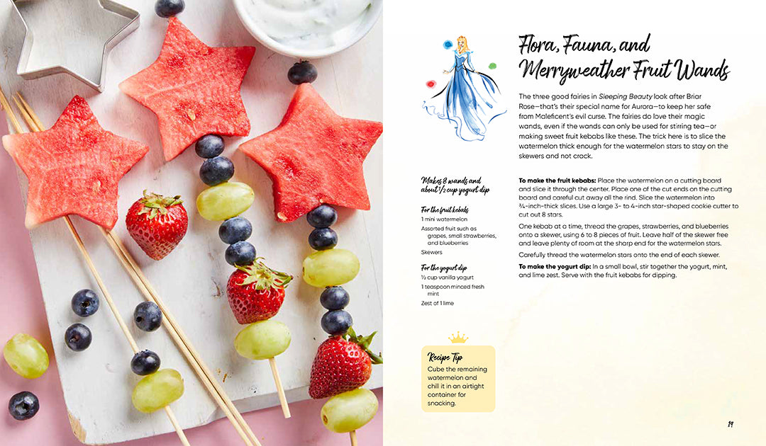 Hardcover Disney Princess Tea Parties Cookbook by Insight Editions, featuring colorful illustrations of princess-themed recipes.