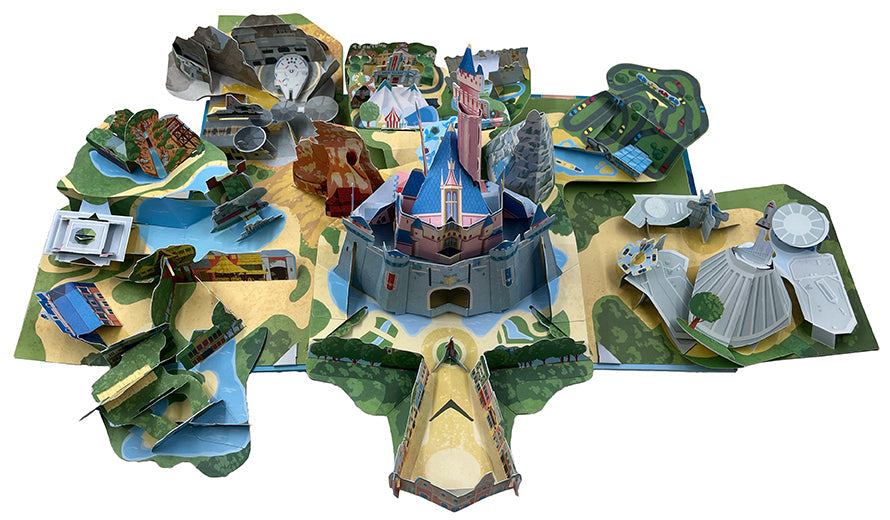 Hardcover book titled Disneyland: Pop-Up Park Tour by Insight Editions featuring detailed pop-up illustrations of Disneyland attractions.