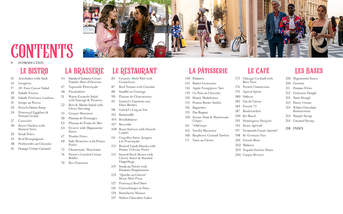 Hardcover of "Emily in Paris" book by Insight Editions, featuring colorful cover art with Parisian cityscape and fashion elements.