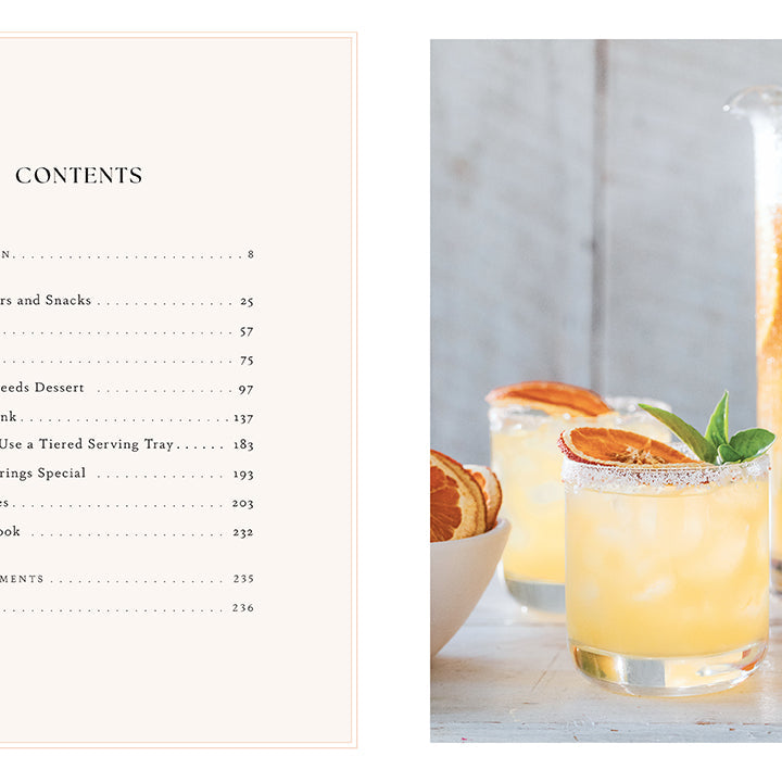 Hardcover book titled "Entertaining with Charm" by Insight Editions, featuring colorful illustrations on the cover.