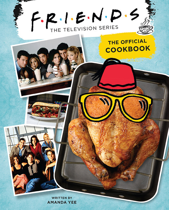Hardcover of Friends: The Official Cookbook Gift Set by Insight Editions, featuring images of the cookbook with fun, themed pages.