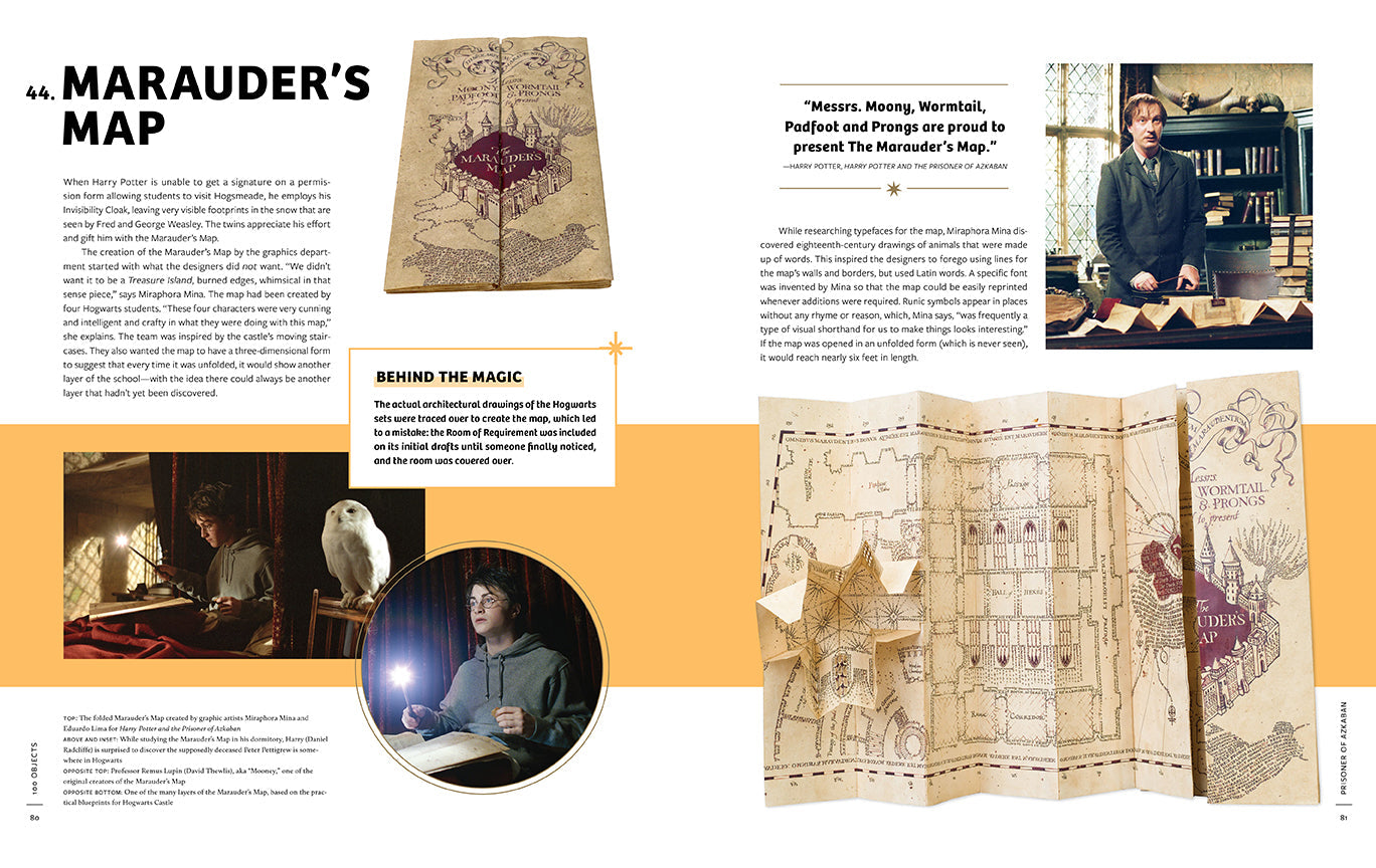 Hardcover book titled "From the Films of Harry Potter: 100 Objects" by Insight Editions, featuring a detailed cover image.