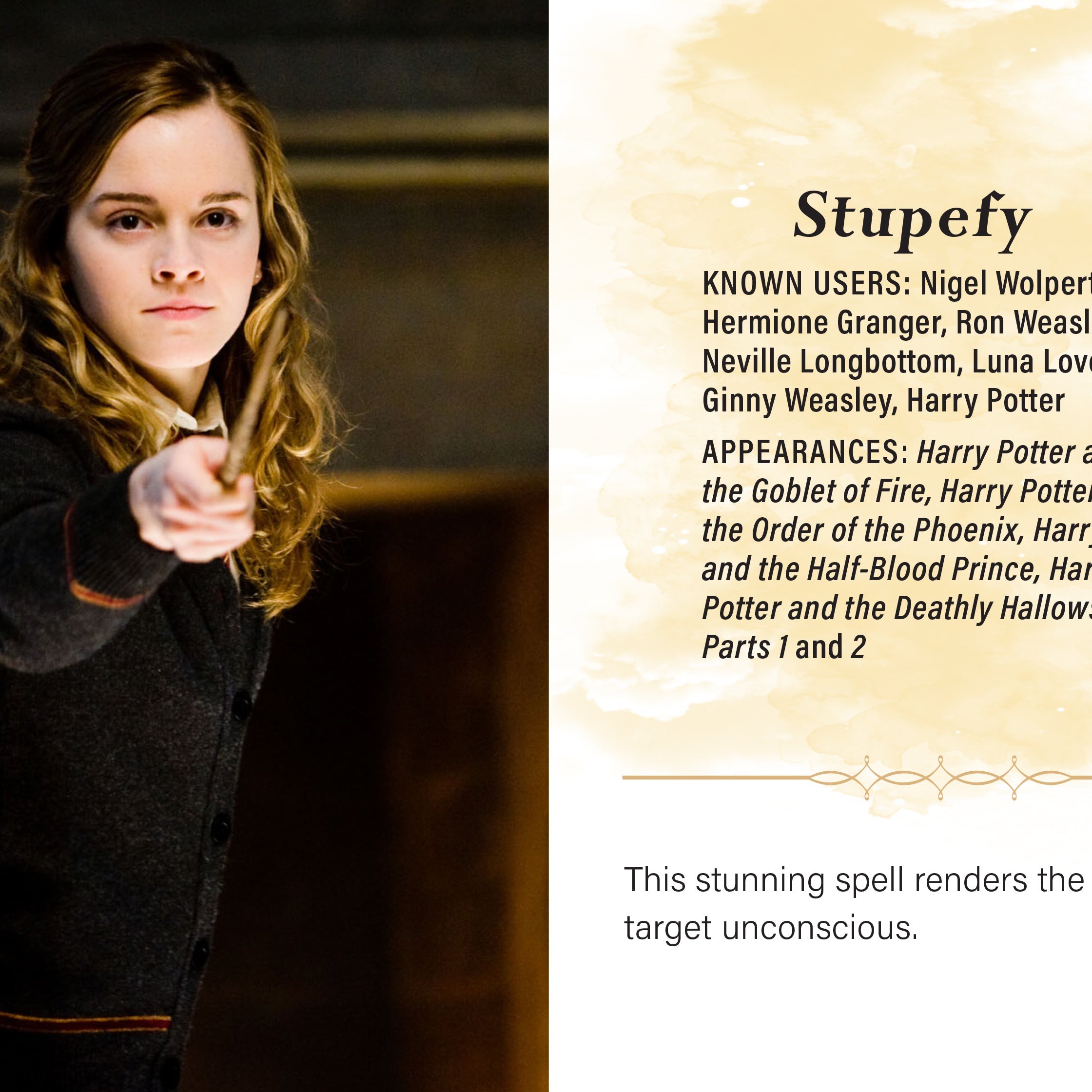 Hardcover mini book of spells and charms from Harry Potter films by Insight Editions, featuring magical illustrations and text.