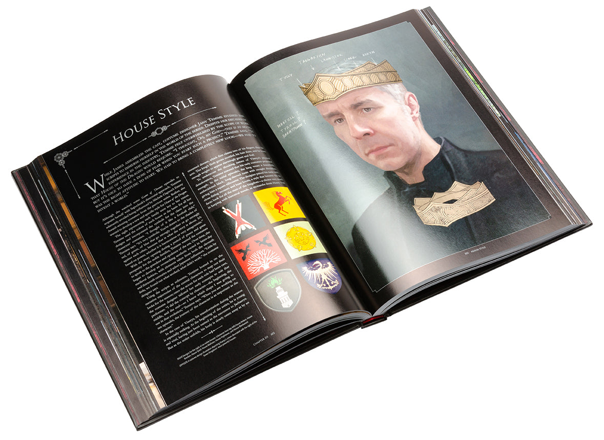 Hardcover book titled "Game of Thrones: House of the Dragon" by Insight Editions, featuring a detailed cover design.
