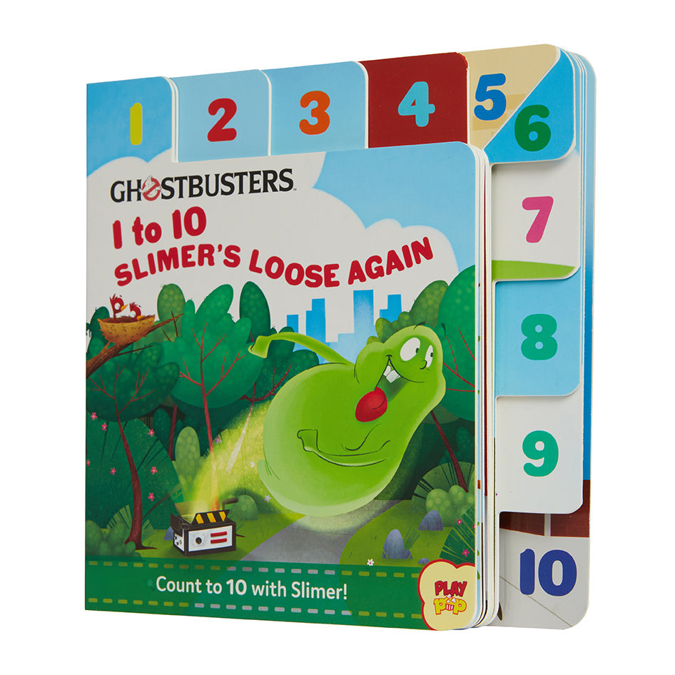 Hardcover book titled "Ghostbusters: 1 to 10 Slimer's Loose Again" by Insight Editions featuring Slimer from Ghostbusters.