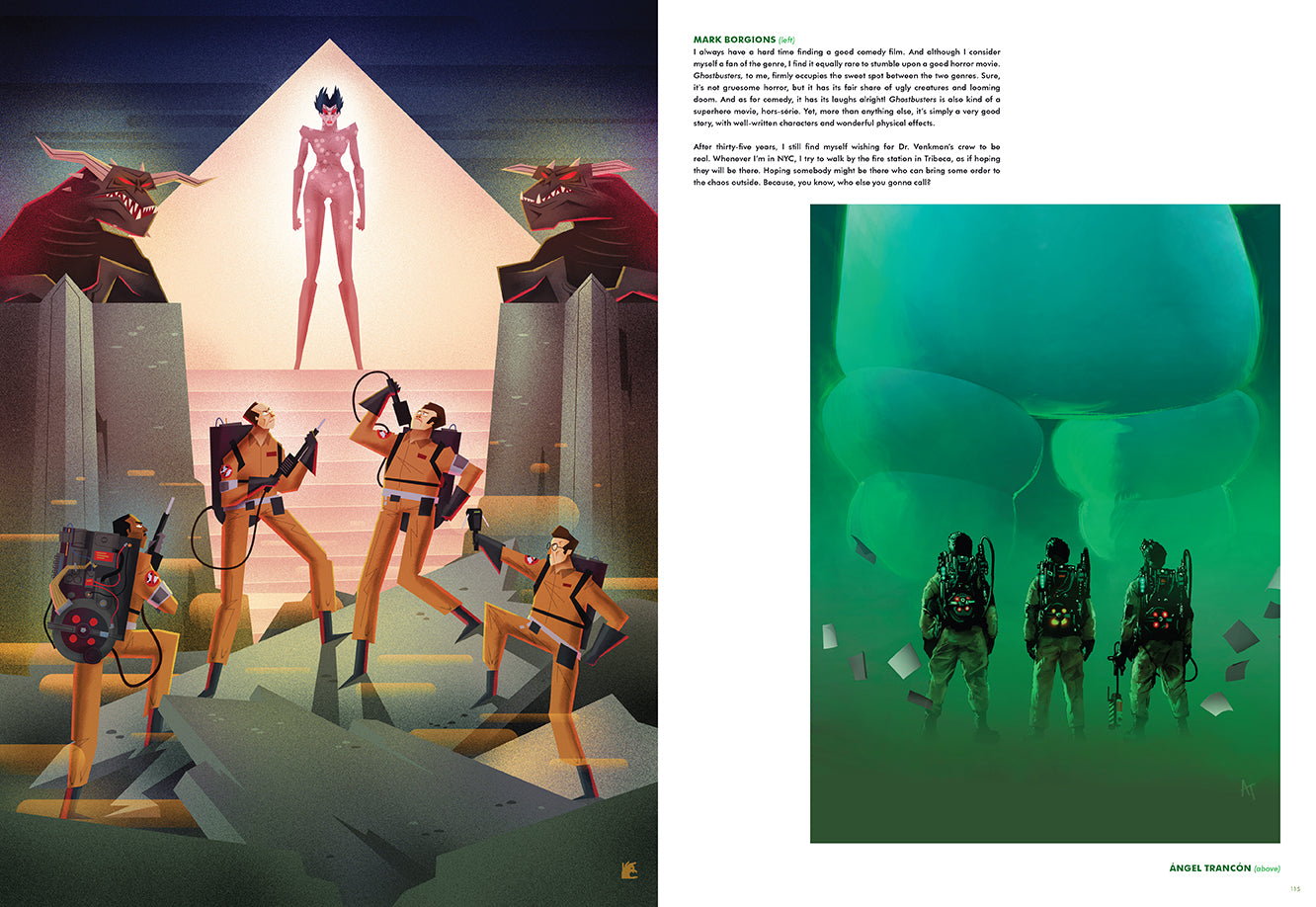Hardcover Ghostbusters artbook by Insight Editions showing colorful illustrations and concept art from the Ghostbusters franchise.