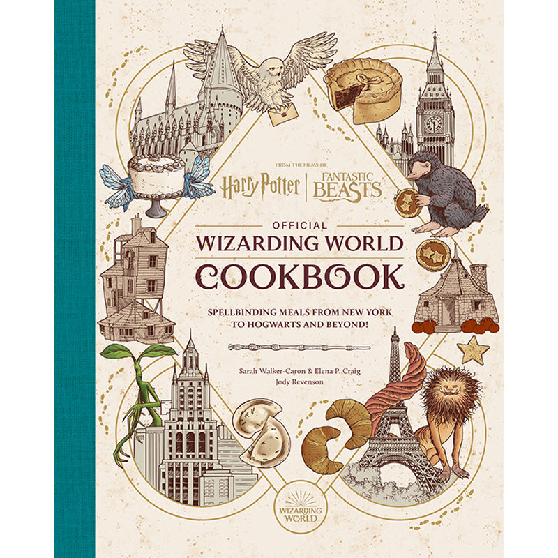 Hardcover Harry Potter and Fantastic Beasts: Official Wizarding World Cookbook by Insight Editions, featuring magical recipes and illustrations.