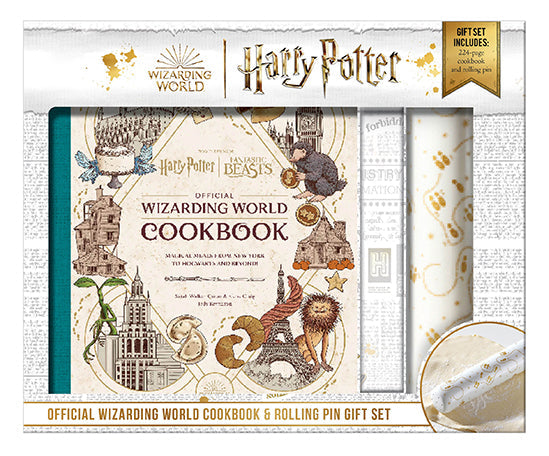 Hardcover Harry Potter and Fantastic Beasts Wizarding World Cookbook Gift Set by Insight Editions, featuring magical recipe pages.