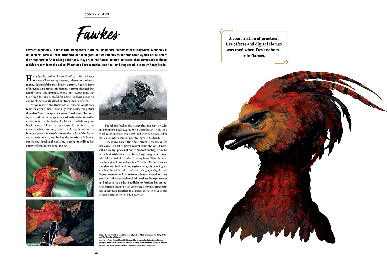 Hardcover book titled "Creatures of the Wizarding World" by Insight Editions, featuring Harry Potter-themed magical creatures.