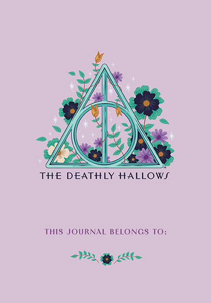 Hardcover Harry Potter Deathly Hallows embroidered journal by Insight Editions with detailed cover design and embossed logo.