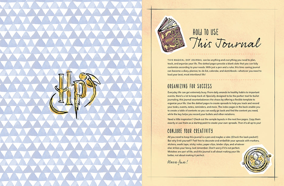 Hardcover Harry Potter Dot Journal by Insight Editions with magical cover design and lined pages for note-taking.