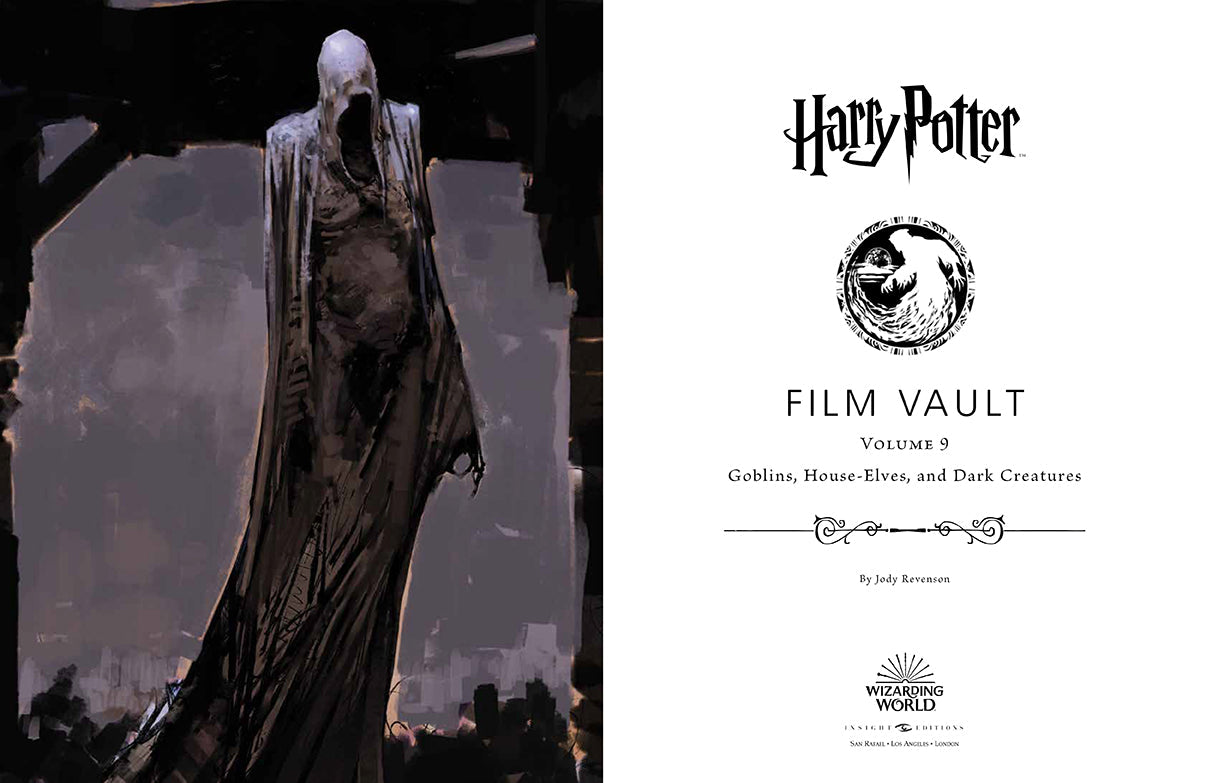 Hardcover Harry Potter: Film Vault Volume 9 by Insight Editions, featuring detailed illustrations and collectible pages from the film series.