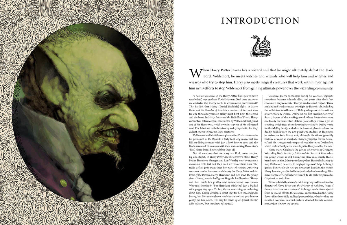 Inside pages of Harry Potter: Film Vault Volume 9 hardcover book by Insight Editions showing detailed film stills and artwork.