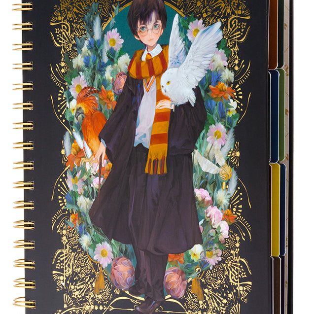 Hardcover Harry Potter Floral Fantasy 12-Month Undated Planner by Insight Editions with magical floral cover design.