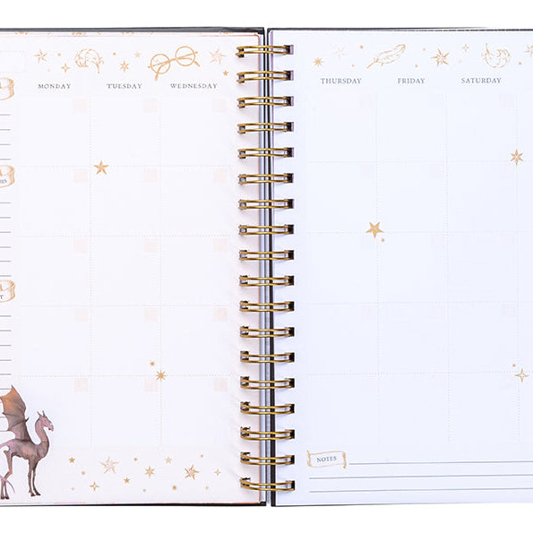 Hardcover Harry Potter Floral Fantasy 12-Month Undated Planner by Insight Editions with magical floral cover design.