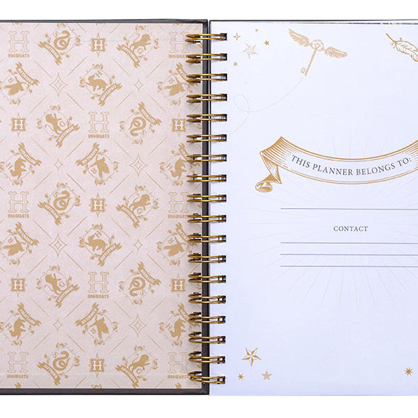 Hardcover Harry Potter Floral Fantasy 12-Month Undated Planner by Insight Editions with magical floral cover design.