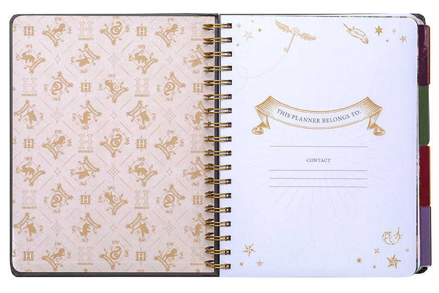 Hardcover Harry Potter Floral Fantasy 12-Month Undated Planner by Insight Editions with magical floral cover design.