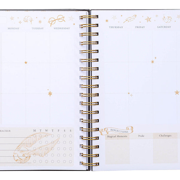 Hardcover Harry Potter Floral Fantasy 12-Month Undated Planner by Insight Editions, featuring magical floral cover design.