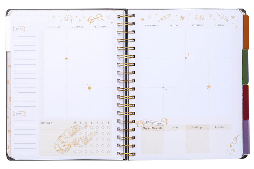Hardcover Harry Potter Floral Fantasy 12-Month Undated Planner by Insight Editions, featuring magical floral cover design.