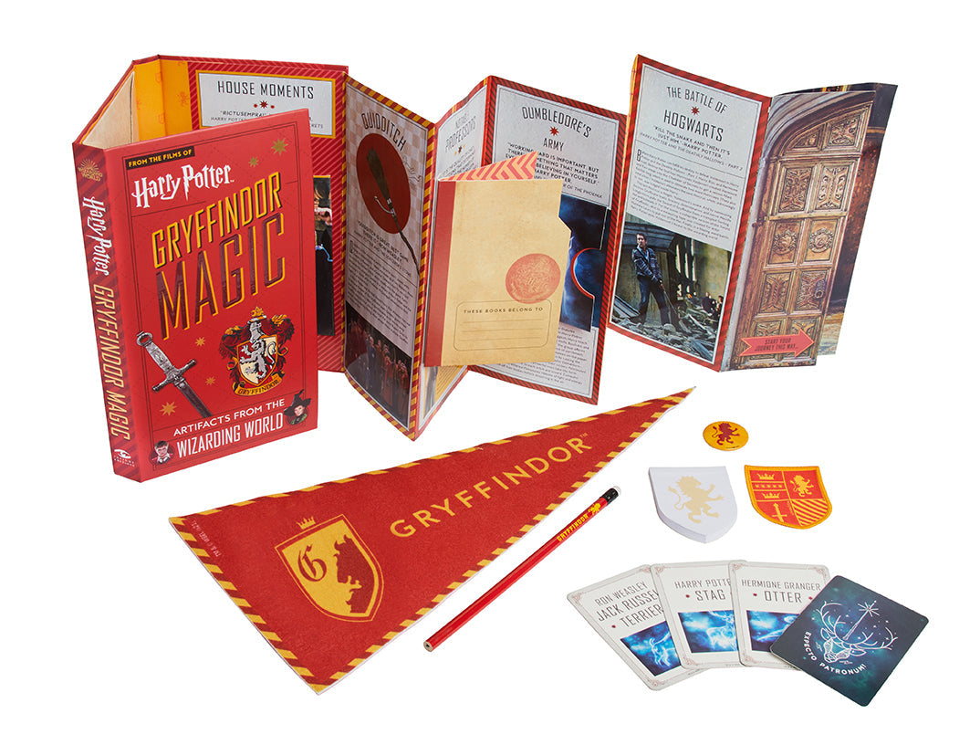 Hardcover Harry Potter Gryffindor Magic book by Insight Editions featuring a detailed cover design and gold accents.