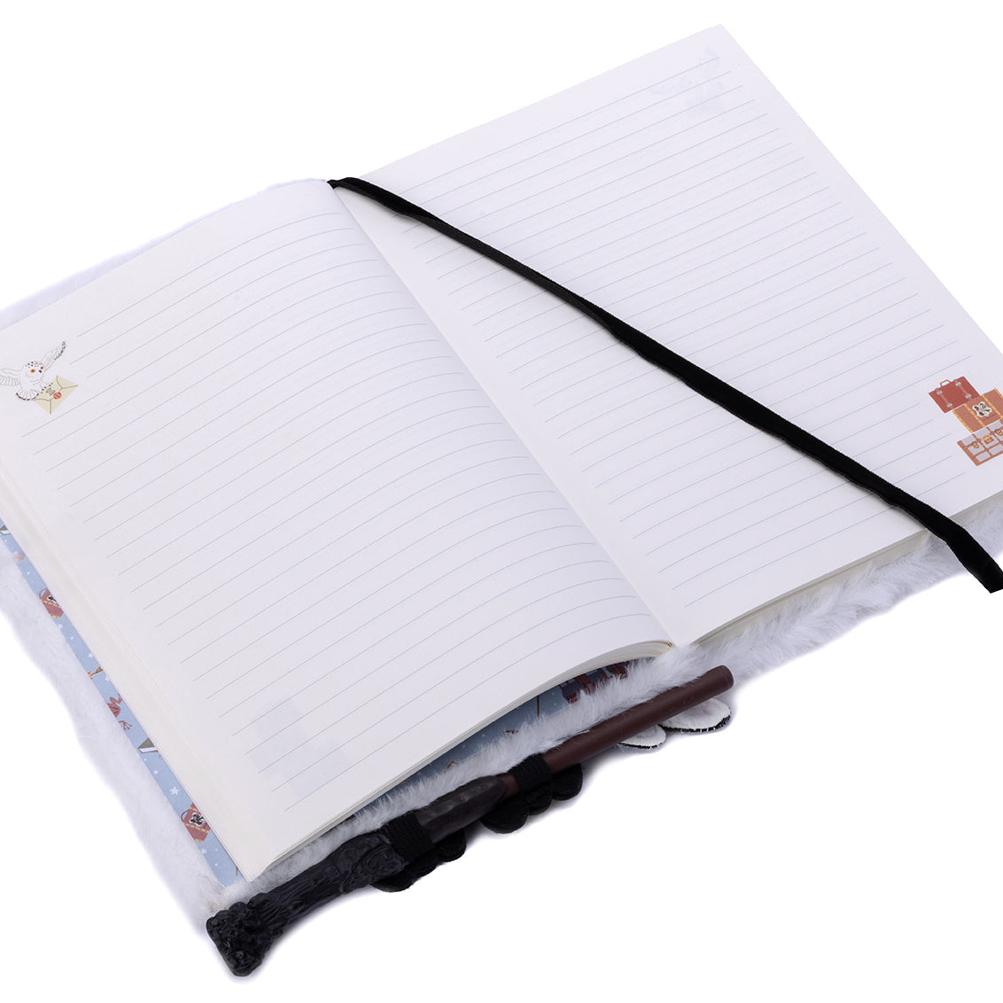 Harry Potter Hedwig plush journal, hardcover notebook with Hedwig owl design from Insight Editions, perfect for writing and note-taking.