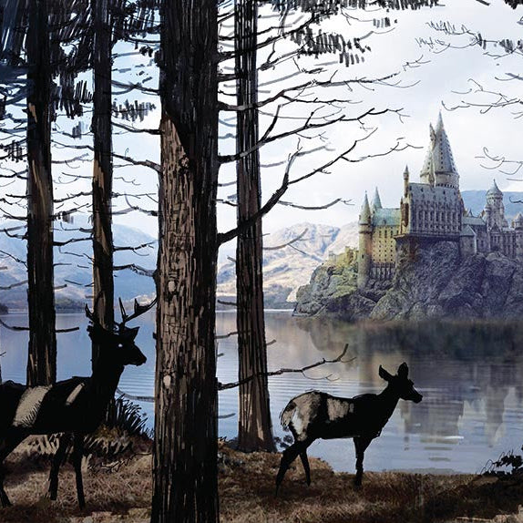 Harry Potter Hogwarts hardcover ruled journal by Insight Editions, open to lined pages with magical-themed cover design.