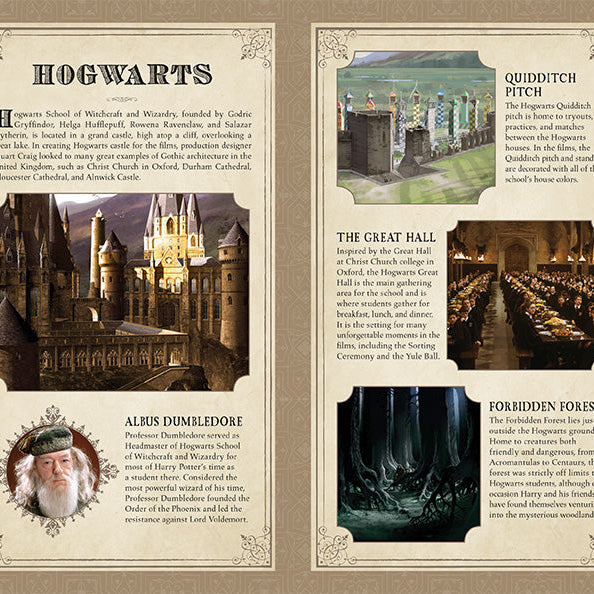 Harry Potter Hogwarts hardcover ruled journal with interior pages, featuring magical design elements and Insight Editions branding.