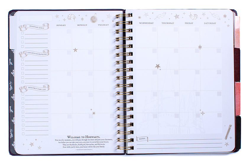 Hardcover Harry Potter Hogwarts Teacher's 12-Month Undated Planner by Insight Editions with magical cover design