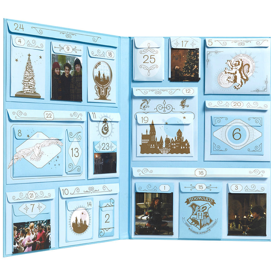 Hardcover Harry Potter Holiday Magic Advent Calendar by Insight Editions, featuring magical scenes and collectible surprises.